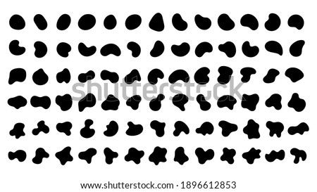 Vector liquid shadows random shapes. Black cube drops simple shapes. vector illustration isolate on white background. Royalty-Free Stock Photo #1896612853