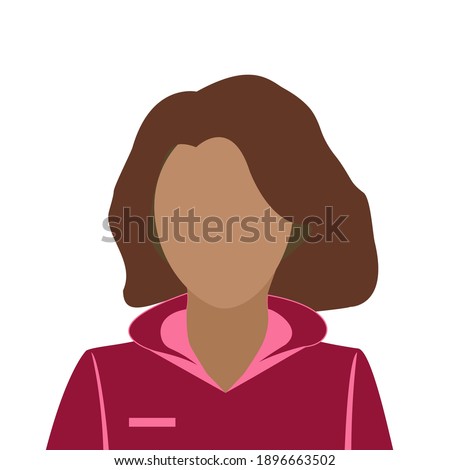 woman portrait simple illustration in flat style suitable for your design