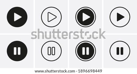 Play and Paus Icons set. Vector Royalty-Free Stock Photo #1896698449