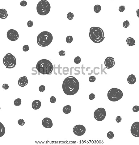 Doodle dots seamless pattern. Hand drawn circles texture background.