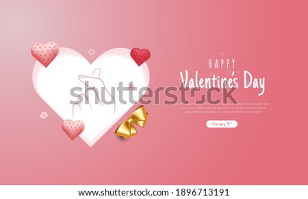 Valentine's greeting card with love symbol, happy to say love concept