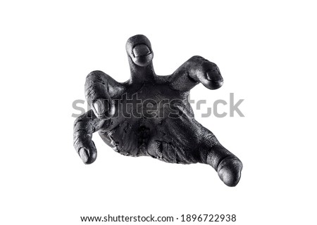 Creepy zombie hand isolated on white background with clipping path Royalty-Free Stock Photo #1896722938