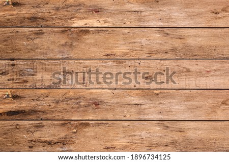 Aged rustic table, overhead view
