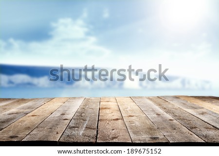 cliff and wooden space 