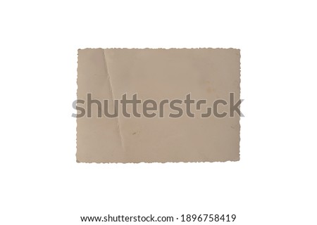 empty mock up, old photographic paper with edging track for inner side on white background, concept family tree, genealogy, generational ties, museum historical materials