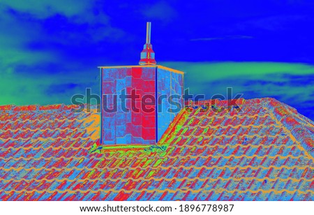 no illustration Thermal image with a thermal imaging camera from a chimney Royalty-Free Stock Photo #1896778987