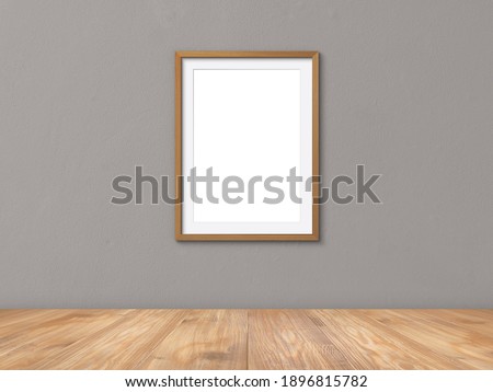 Blank frames mockup on wall with wooden floor
