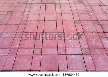 perspective pink brick pavement