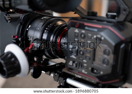 Cinema Camera On Set, Close up