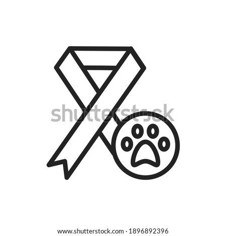 Veterinary oncology black line icon. Isolated vector element. Outline pictogram for web page, mobile app, promo.
