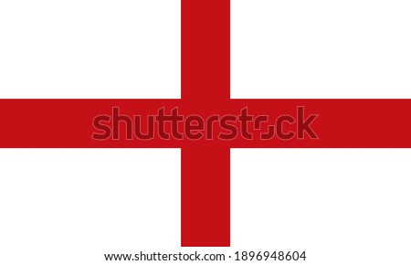 Flag of England standard proportion in color mode RGB. The Flag of England with a white background and red cross. vector illustration Royalty-Free Stock Photo #1896948604