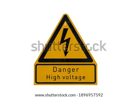Electrical hazard sign, danger sign.