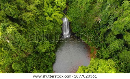 Aerial view of Pasy or Pa Sy waterfalls in Mang Den, Kon Tum province, Vietnam. Nature and travel concept. Royalty-Free Stock Photo #1897020361