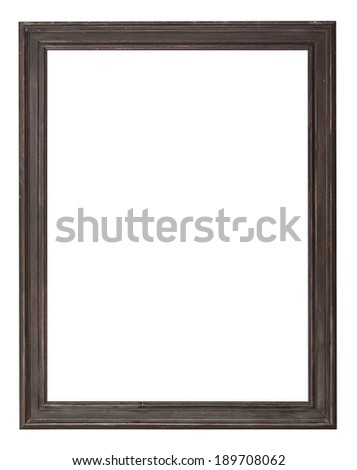 wooden picture frame is isolated on white background