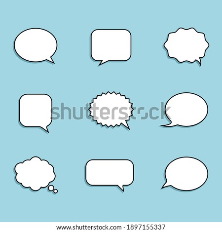 Blank empty white speech bubbles vector illustration Royalty-Free Stock Photo #1897155337