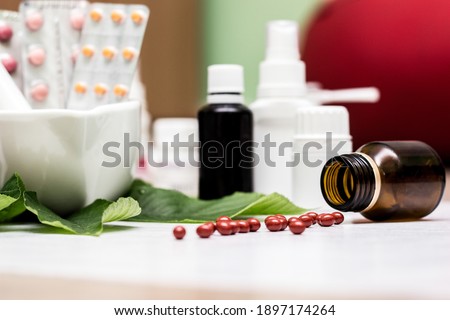Alternative medicine herbal treatment concept 