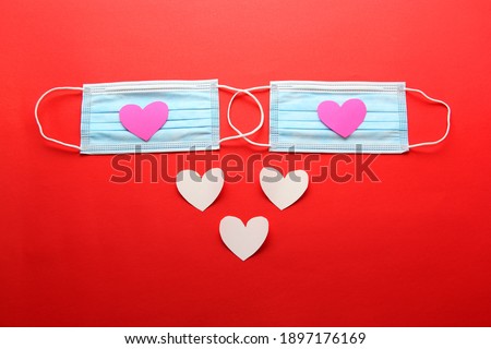 
Tri-layer protection mask for clinical use and hearts.
Valentine's Day in a pandemic due to covid-19,
