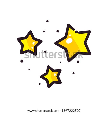Stars shapes flat style icon design, Night bedtime sky space and nature theme Vector illustration