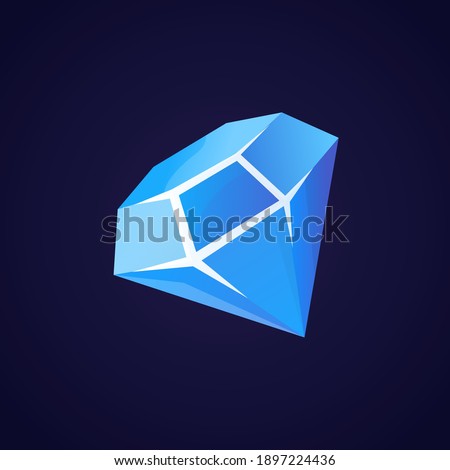 isolated flat diamond icon for game, interface, sticker, app and so on. The sign is made in a cartoon style with bright colors. 