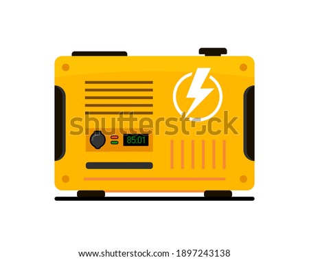 Portable electric power generator. Electric charger diesel portable flat generator icon Royalty-Free Stock Photo #1897243138
