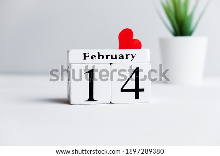 Valentine day concept february fourteenth with heart.
