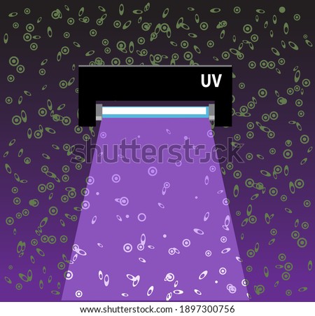 UV light killing harmful germs, EPS 8 vector illustration, no transparencies  Royalty-Free Stock Photo #1897300756