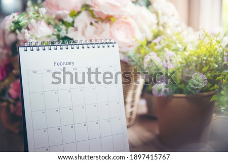 2021 Calendar desk for Planner and organizer to plan and reminder daily appointment, meeting agenda, schedule, timetable, and management of job, Work online from home. Calendar reminder event Concept.