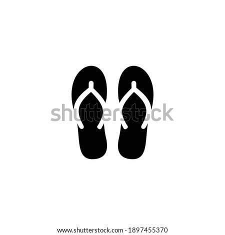 slippers icon vector sign symbol Royalty-Free Stock Photo #1897455370