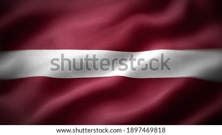 close up waving flag of Latvia. flag symbols of Latvia.