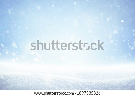 winter nature snowfall background with copy space
