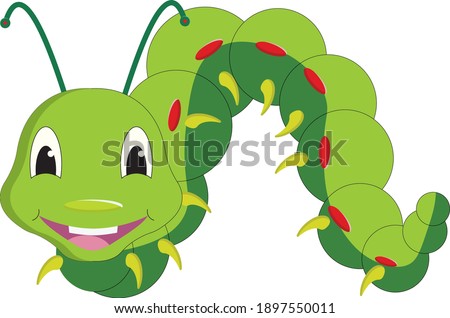 cute smiling happy Caterpillar Art