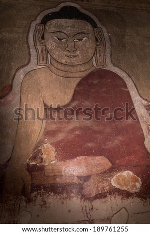 Buddha fresco in Burmese temple