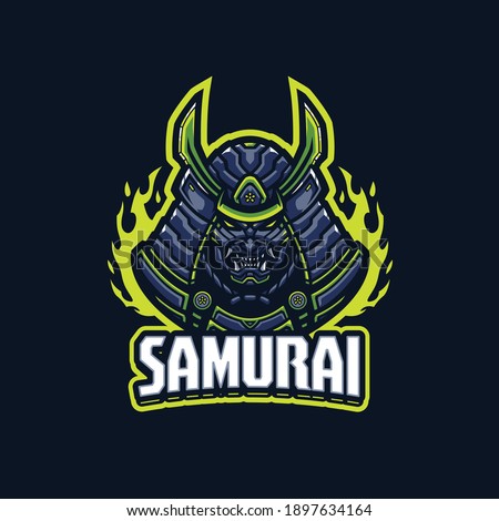 samurai Mascot logo template for esport and sport team