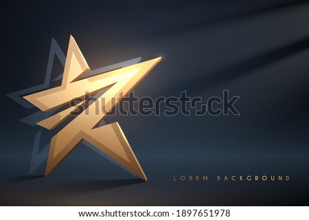 Golden star on dark background with light effect Royalty-Free Stock Photo #1897651978
