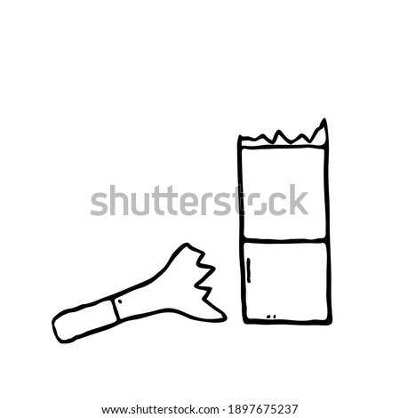 Broken bottle doodle logo icon sign Crash glass fragments symbol Hand drawn ink sketch Modern design Cartoon abstract style Fashion print clothes apparel greeting card cover flyer game poster banner
