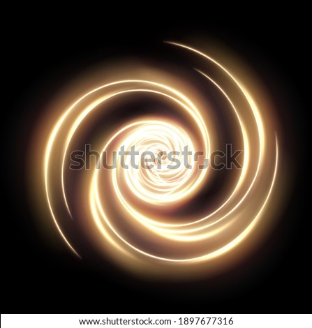 Festive decor. PNG. Glowing gold dynamic twirl. Futuristic light strip, line in motion on a transparent background. Electric power current conductor.	
