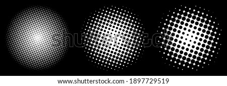 
Collection of Monochrome Halftone dots element illustration vector