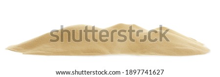 Heap of dry beach sand on white background Royalty-Free Stock Photo #1897741627