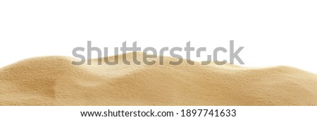 Heap of dry beach sand on white background Royalty-Free Stock Photo #1897741633