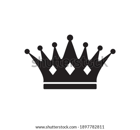 black vector king crowns and icon on white background. Vector Illustration. Emblem and royal symbols.