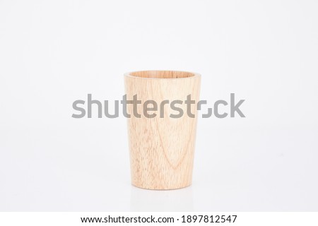 glass and cup made wood