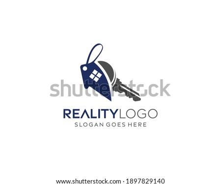 Abstract reality home logo design, key logo design, home sell, home buy, reality buy vector logo design Royalty-Free Stock Photo #1897829140