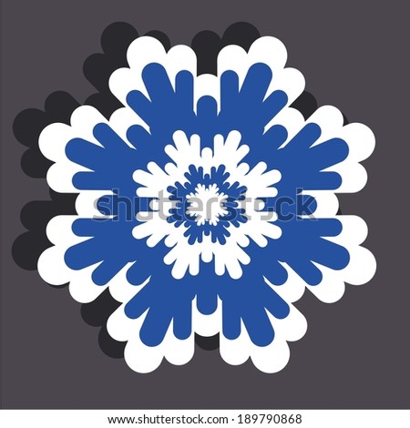 Vector illustration of a cartoon stickers of snowflake