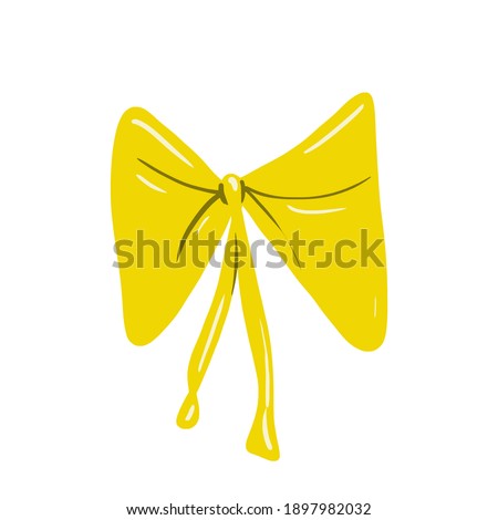 Yellow wedding ribbon icon gold art illustration design. Next year most popular color style