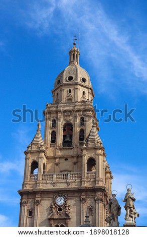 The Cathedral Church of Saint Mary in Murcia, Spain. Catholic church of Murcia. Gothic architecture, Baroque architecture, Renaissance architecture, Neoclassical architecture. Royalty-Free Stock Photo #1898018128