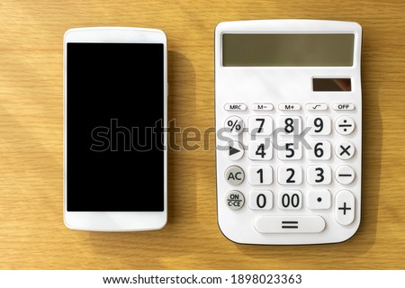 Calculator and smartphone, communication cost image
