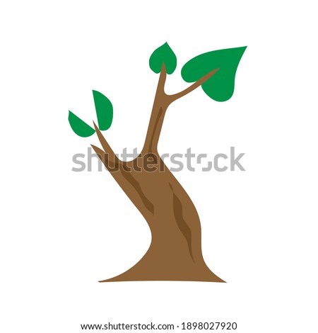 Flat tree icon illustration. Trees forest simple plant silhouette icon. Nature organic design.