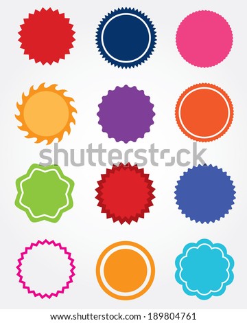 Unique vector seal, starburst and attention grabber set Royalty-Free Stock Photo #189804761