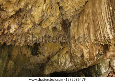The different shapes of the rocks mountain and stalactites in the natural cave. 