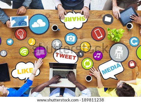 People Connecting and Sharing Social Media Royalty-Free Stock Photo #189811238